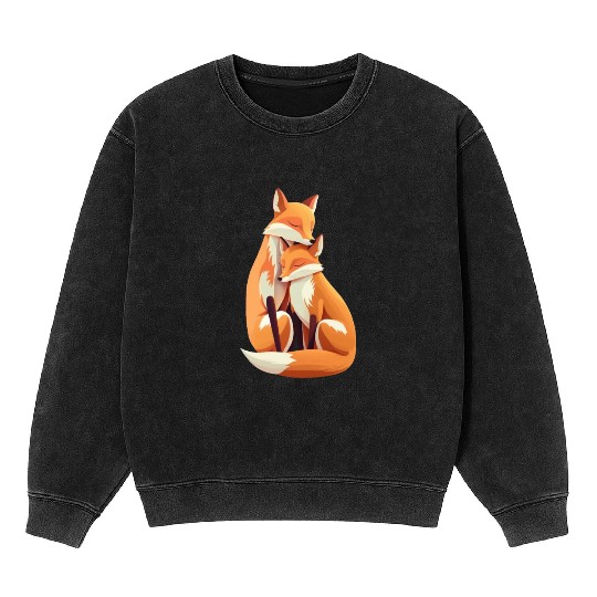 Fox forest animal foxes siblings bro sis nature Mineral Wash Sweatshirts