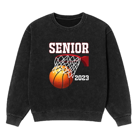 Graduate Senior Class of 2023 Basketball Player Mineral Wash Sweatshirts
