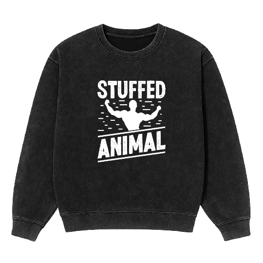 Strongman stuffed animal gym fitness bodybuilding Mineral Wash Sweatshirts