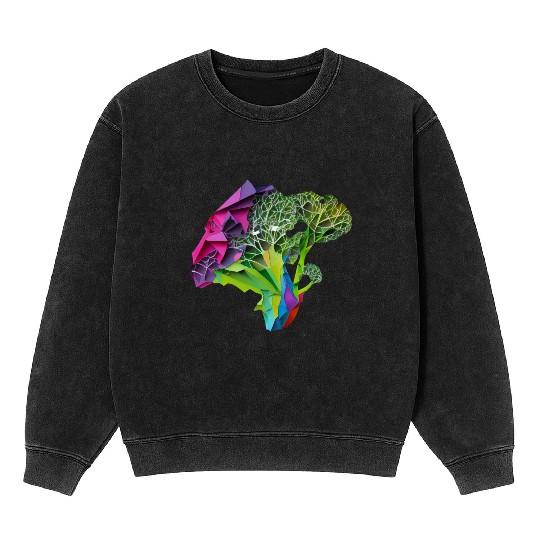 Origami Broccoli: Delightful and Whimsical Paper Mineral Wash Sweatshirts