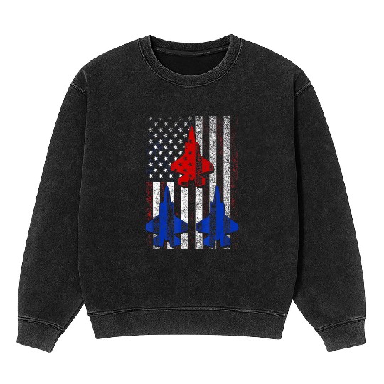 American Independence Fourth of July US Air Force Mineral Wash Sweatshirts