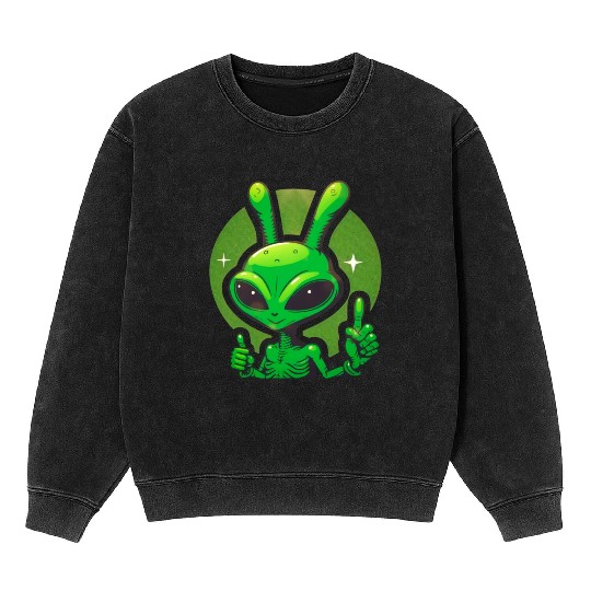 Happy green Alien Mineral Wash Sweatshirts