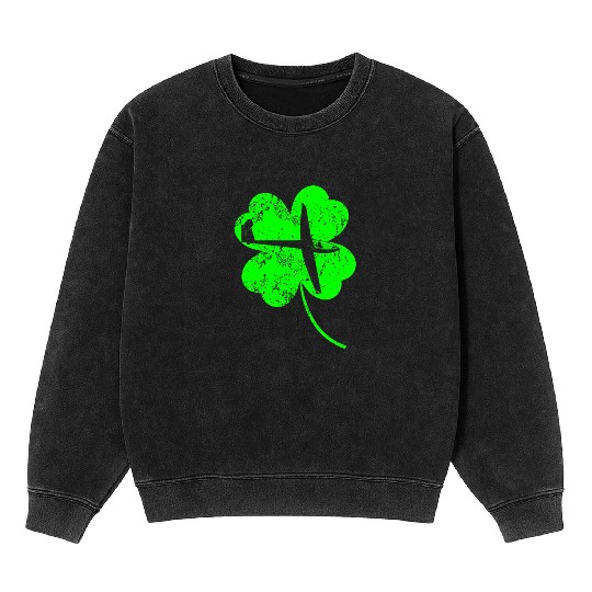 Gliding St. Patrick's day shamrock Mineral Wash Sweatshirts