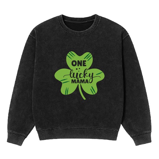 one lucky mama Mineral Wash Sweatshirts