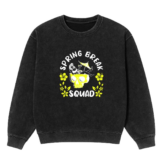 Spring Break Squad Summer Vacation Spring Break Mineral Wash Sweatshirts