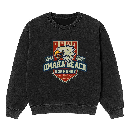 Omaha Beach Normandy D DAY 80 th anniversary Mineral Wash Sweatshirts