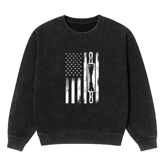 USA Flag Bread Baker America Mineral Wash Sweatshirts