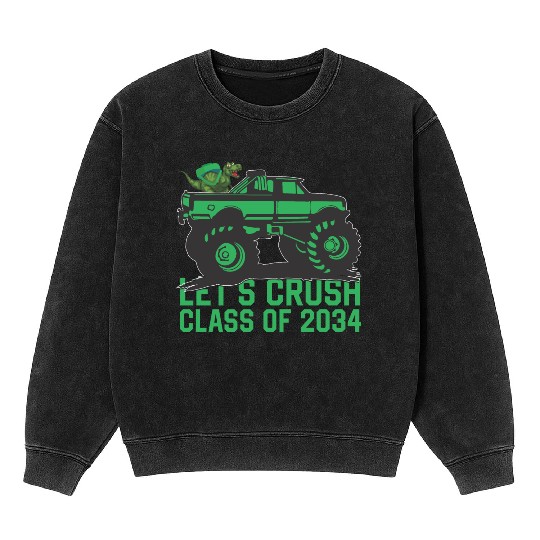 Lets crush class of 2034 dark green vehicle sketch Mineral Wash Sweatshirts