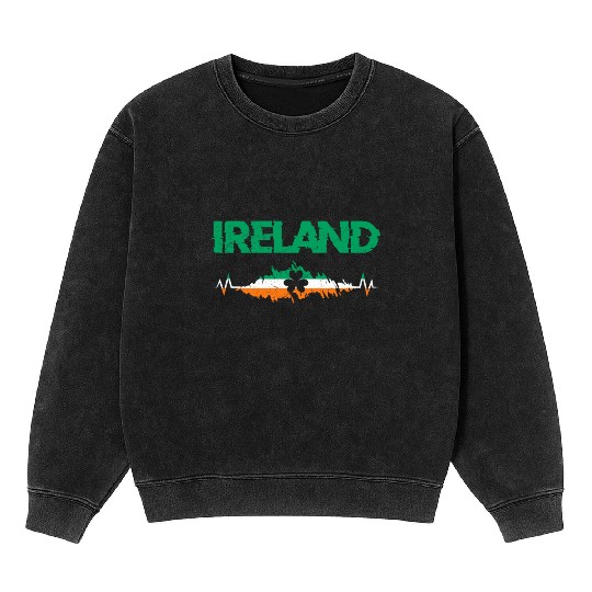 Ireland shamrock Irish St. Patrick's Day Mineral Wash Sweatshirts