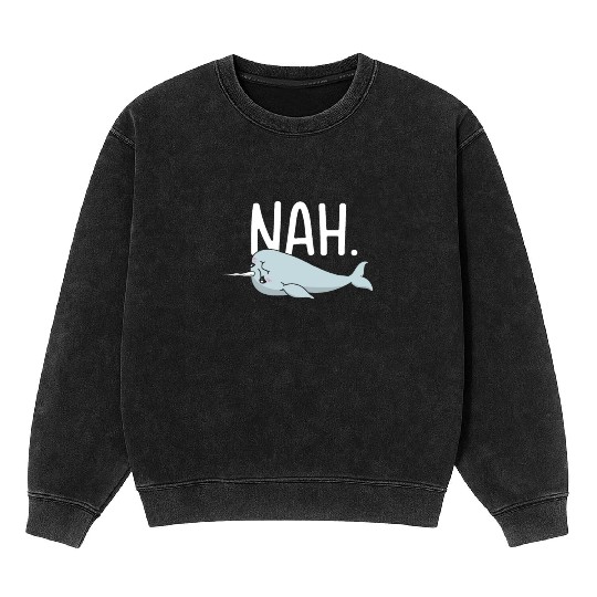 Procrastinating Narwhal Lover Aquatic Animals Mineral Wash Sweatshirts