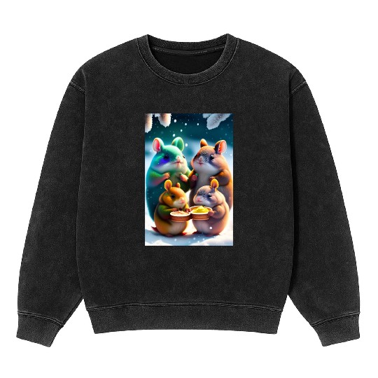 Cute Totoro Mineral Wash Sweatshirts