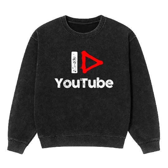 I love YouTube Mineral Wash Sweatshirts