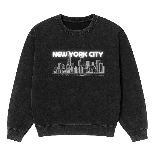 New York City Mineral Wash Sweatshirts NYC Skyline City Lovers Mineral Wash Sweatshirts
