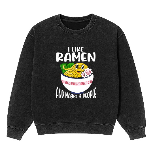 Ramen Noodle Soup Japanese Kawaii Gift Ramen Mineral Wash Sweatshirts