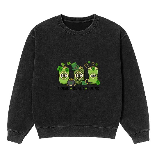 Funny St Patricks Day Drink Mineral Wash Sweatshirts