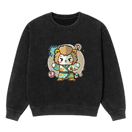 Lion kimono Mineral Wash Sweatshirts