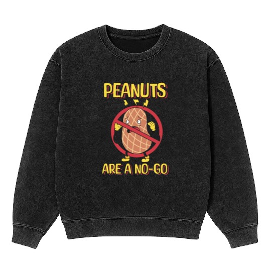 Peanuts Are A No-Go Peanut Allergic Mineral Wash Sweatshirts