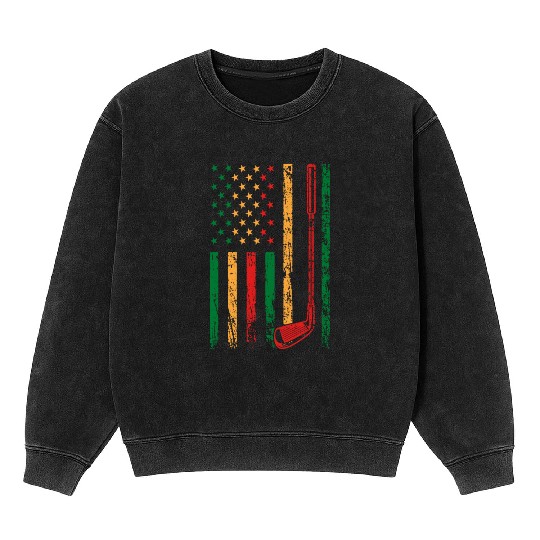 American Sports Flag Black History Month Golf Club Mineral Wash Sweatshirts