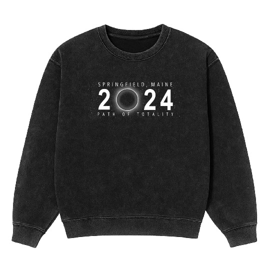 Solar Eclipse Springfield Maine April 8 2024 Mineral Wash Sweatshirts