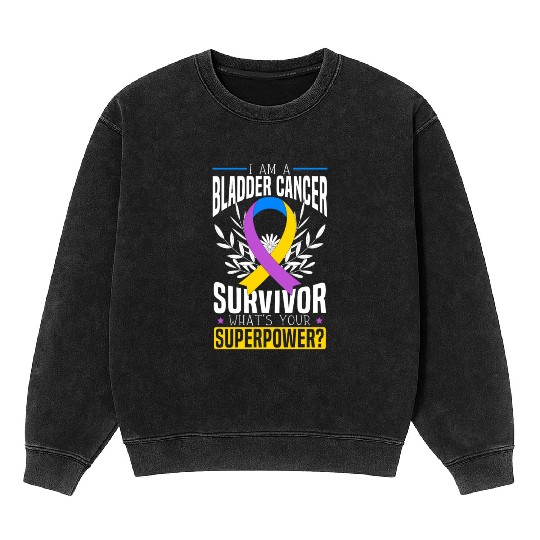 Bladder Cancer Survivor Bladder Cancer Awareness Mineral Wash Sweatshirts