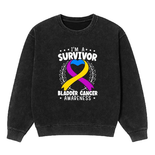Bladder Cancer Survivor Bladder Cancer Awareness Mineral Wash Sweatshirts
