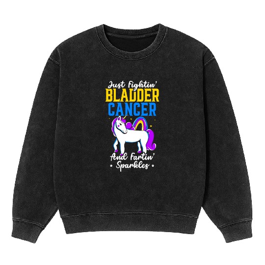Bladder Cancer Warrior Bladder Cancer Awareness Mineral Wash Sweatshirts