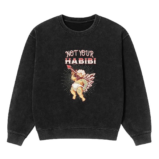 Not Your Habibi happy Classic Retro Essential Mineral Wash Sweatshirts