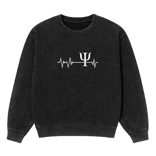 Psychology Sign Heartbeat Mineral Wash Sweatshirts