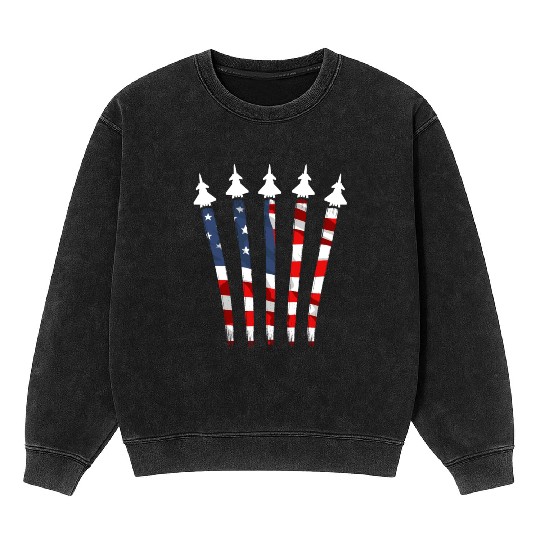 Patriotic America USA Flag 4th Of July American Mineral Wash Sweatshirts