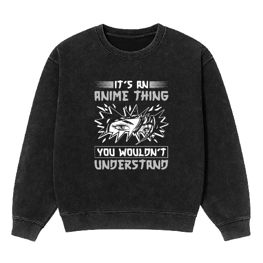 Anime Japan Women Girls Anime Repeat Mineral Wash Sweatshirts