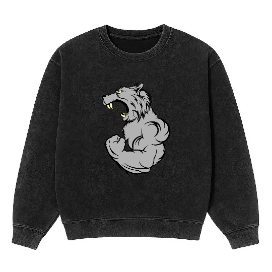 wolf beast 2 Mineral Wash Sweatshirts