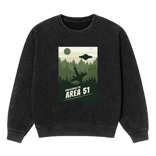 Welcome To area 51 Mineral Wash Sweatshirts