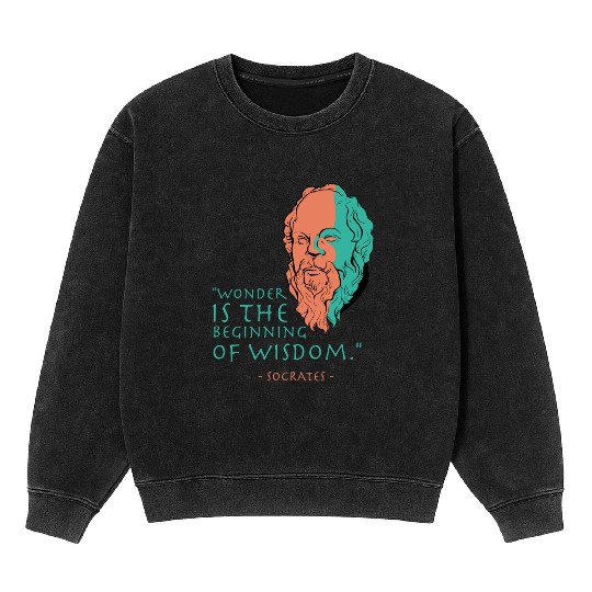 Socrates Stoic Philosophy Quote Mineral Wash Sweatshirts