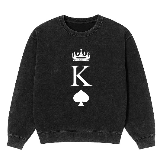 King of Spades - Boyfriend gift for Valentine's Mineral Wash Sweatshirts