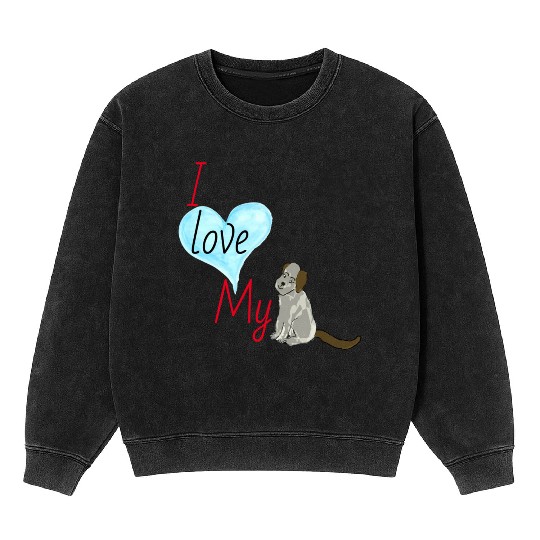 I love my dog friend Mineral Wash Sweatshirts