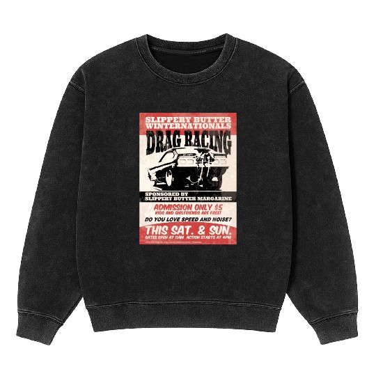 Vintage Hot Rod Classic Drag Racing Poster Mineral Wash Sweatshirts