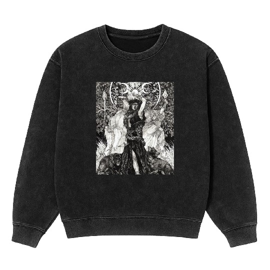 The Goddess Hecate Tarot Card Triple Wiccan Pagan Mineral Wash Sweatshirts