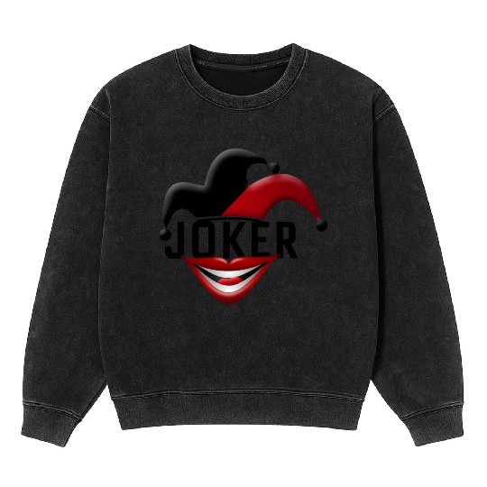 Joker in Red and Black Mineral Wash Sweatshirts