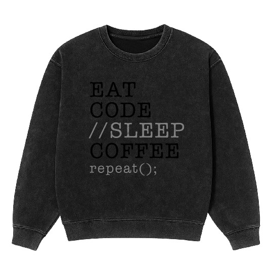 Computer Science Python Programmer Eat Code Sleep Mineral Wash Sweatshirts