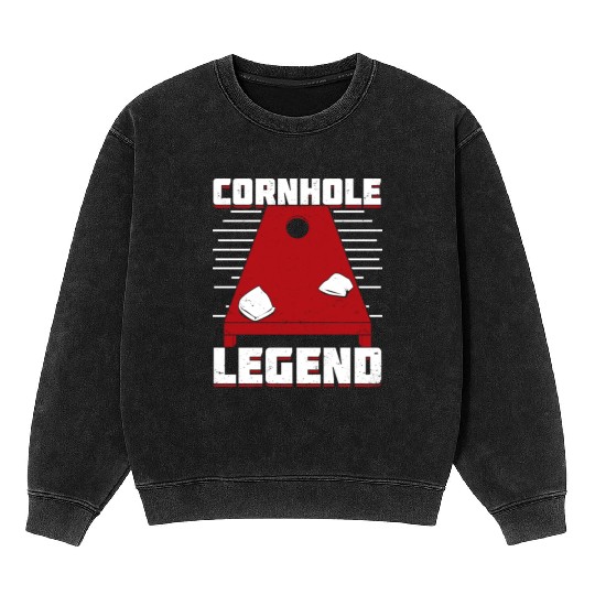 Cornhole Legend Bean Bag Toss Player Gift Mineral Wash Sweatshirts