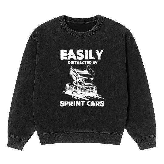 Sprint Car Racing, sprint car, dirt track racers Mineral Wash Sweatshirts