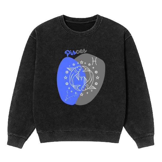 Underwater Dreams: A Minimalist Pisces Design Mineral Wash Sweatshirts
