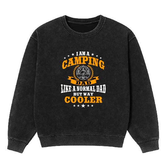 Funny Camping Dad Saying Summer Camp For Men Mineral Wash Sweatshirts