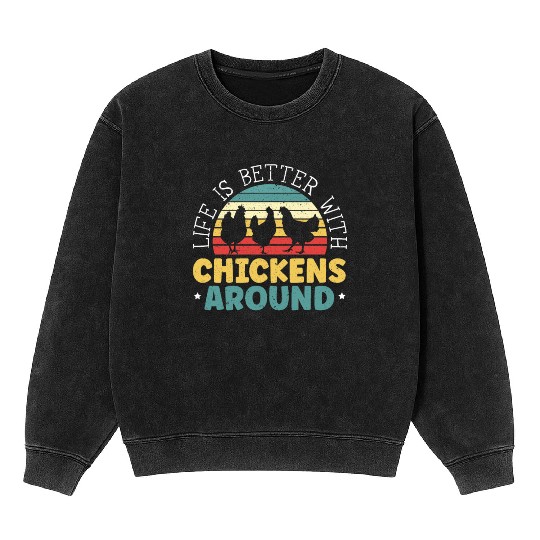 Chicken Farmer Chicken Whisperer Farm Animal Mineral Wash Sweatshirts