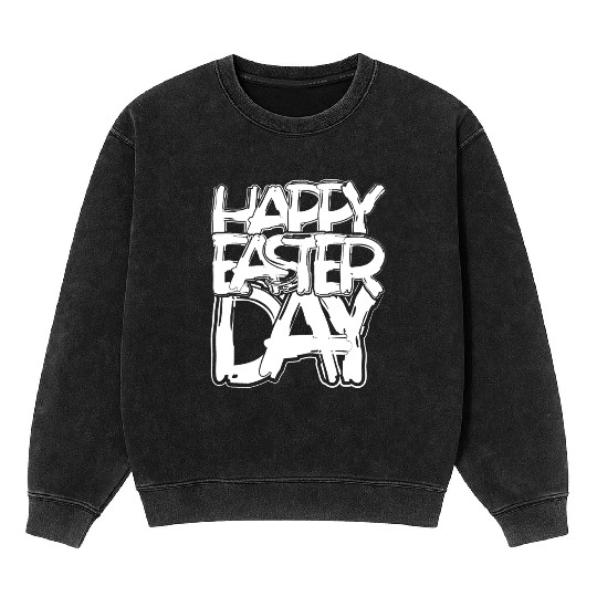 Happy Easter Day White Mineral Wash Sweatshirts