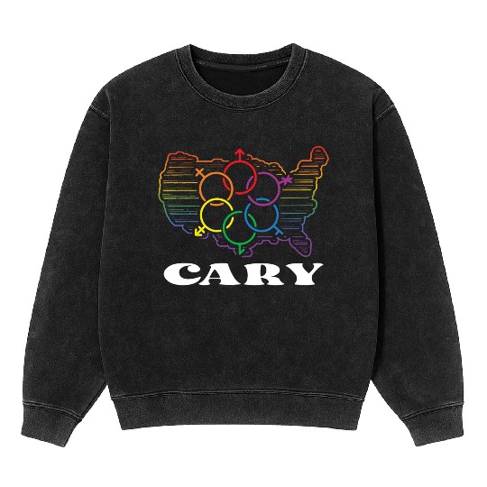 Cary Pride Month Pride Flag LGBT Community LGBTQ F Mineral Wash Sweatshirts