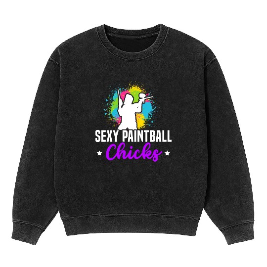 Paintball Paint Gun Paintball Player Paintballer Mineral Wash Sweatshirts