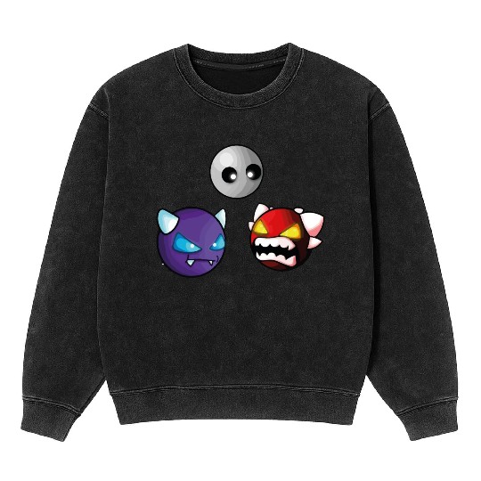 geometry dash insane game Mineral Wash Sweatshirts