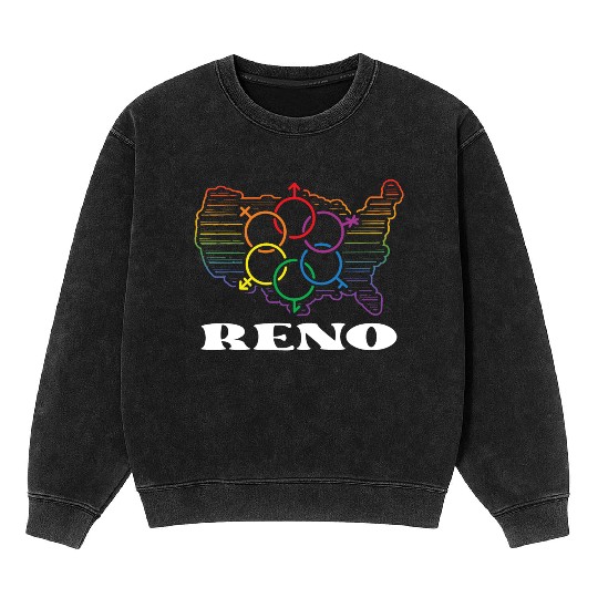 Reno Pride Month Pride Flag LGBT Community LGBTQ F Mineral Wash Sweatshirts