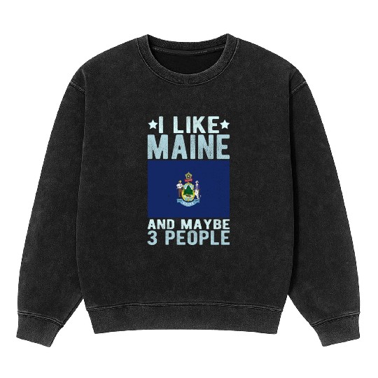 Maine Flag US State Mineral Wash Sweatshirts